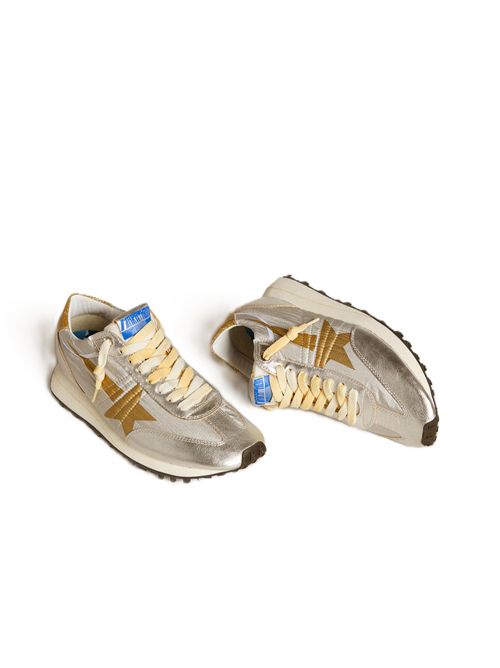 Marathon Donna con tomaia in nylon ripstop di colore argento e stella oro Golden Goose | GWF00683.F005490.70138SILVER/GOLD